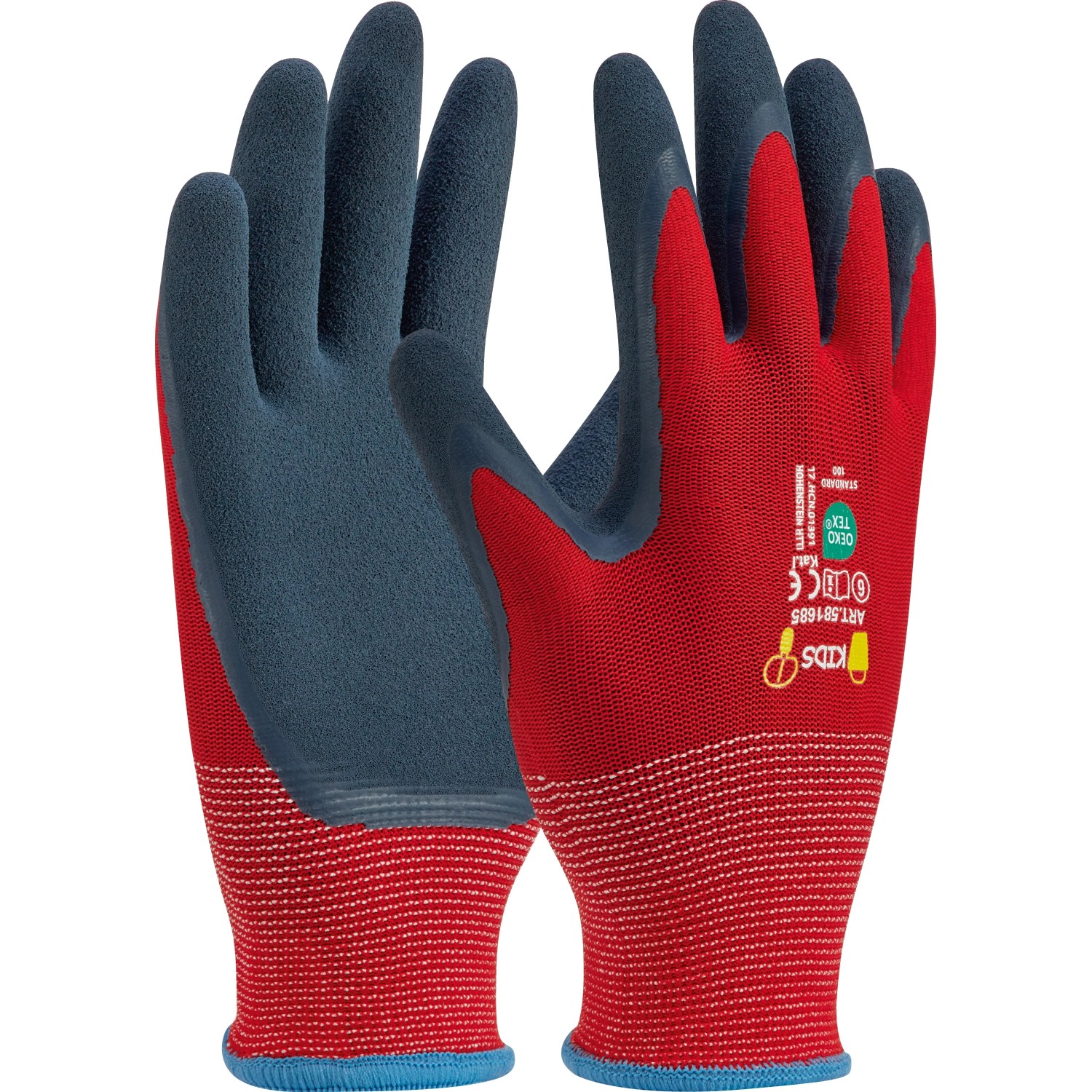 LUX Kinderhandschuhe Ökotex Rot, Arbeitshandschuhe für kleine Gärtner.