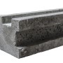 Betongrauer Betonzaun-Eckpfosten, doppelseitig, 130 cm hoch, für Sichtschutzzäune.