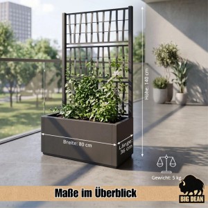 BigDean Blumenkasten mit Rankgitter Pflanzkasten 80x36x 140 cm Hoch Made in Europa