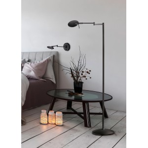 Schwarze Trio LED Wandleuchte Kazan, dimmbar, im Schlafzimmer. Moderne Wandlampe.