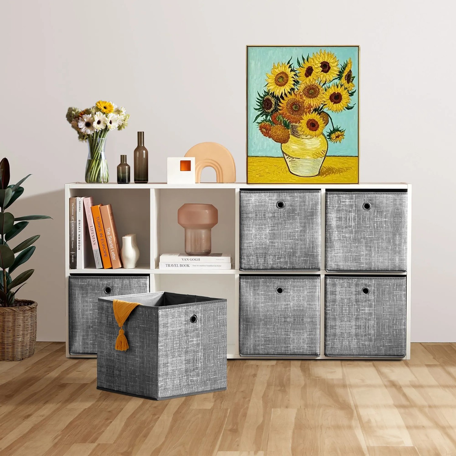 Songmics Aufbewahrungsbox-Set 30 x 30 x 30 cm Grau 6-teilig kaufen bei OBI