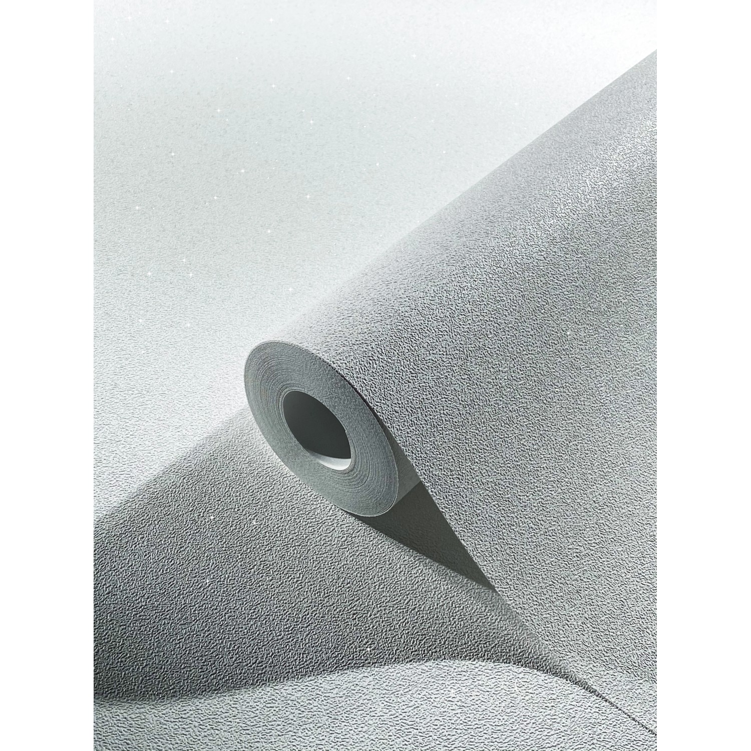 Rolle Schöner Wohnen Vliestapete 2 Uni Weiß mit feiner Struktur und leichtem Glimmer.