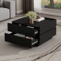 okwish Couchtisch mit Drehfunktion Stauraum Wohnzimmer 60x60x38cm Schwarz_4