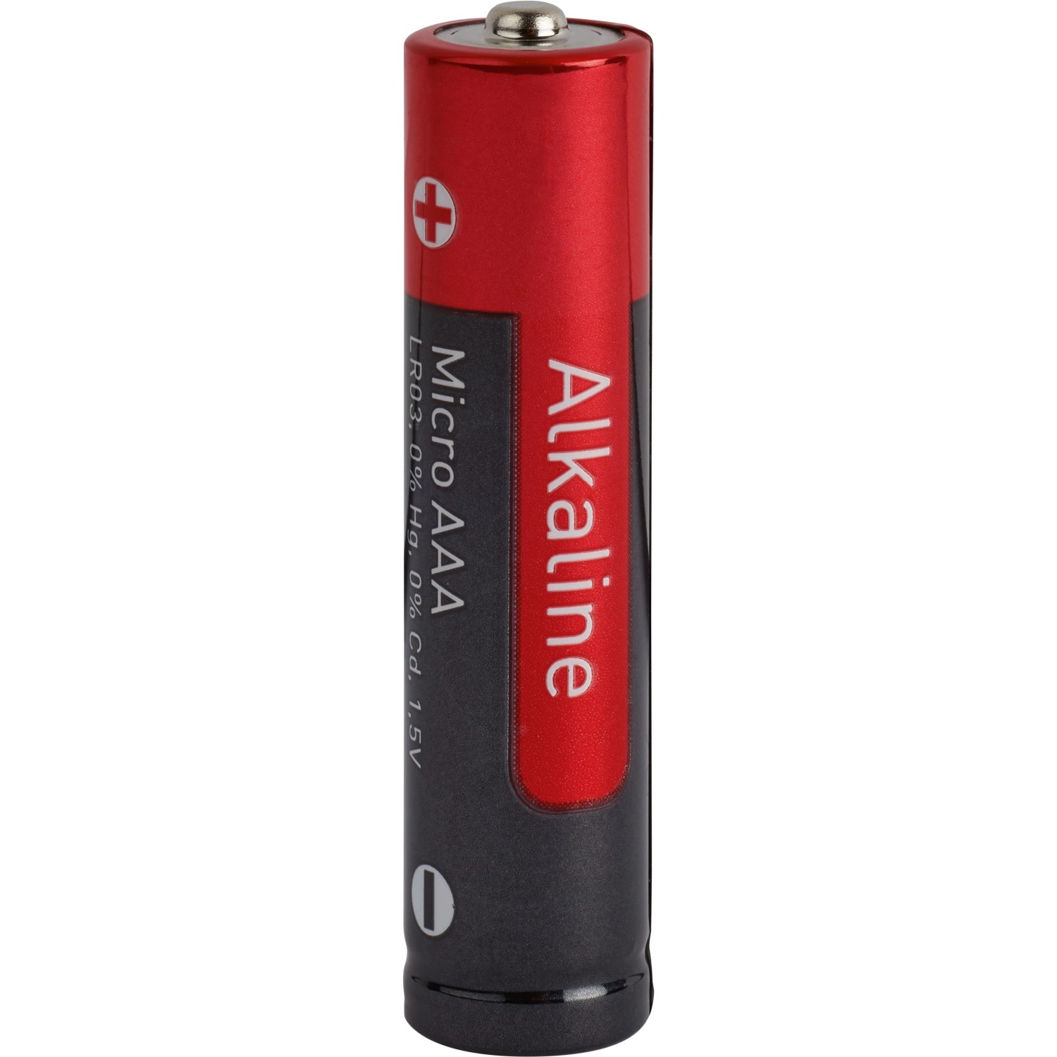 Rote Alkaline Batterie AAA für Geräte wie Fernbedienungen und Uhren.