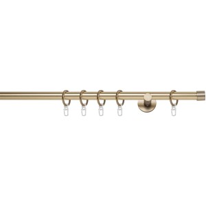 Mydeco Gardinenstange Messing, Ø 2 cm, 120 cm mit Endstück Cap und Ringen.