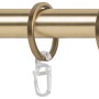 Mydeco Gardinenstange Messing, Ø 2 cm, 120 cm mit Endstück Cap und Ringen.