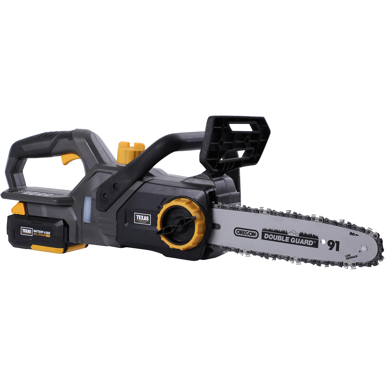 Texas Akku-Kettensäge CSW 2000 mit Akku und Ladegerät. Kompakte 20V Kettensäge mit Oregon Schwert.