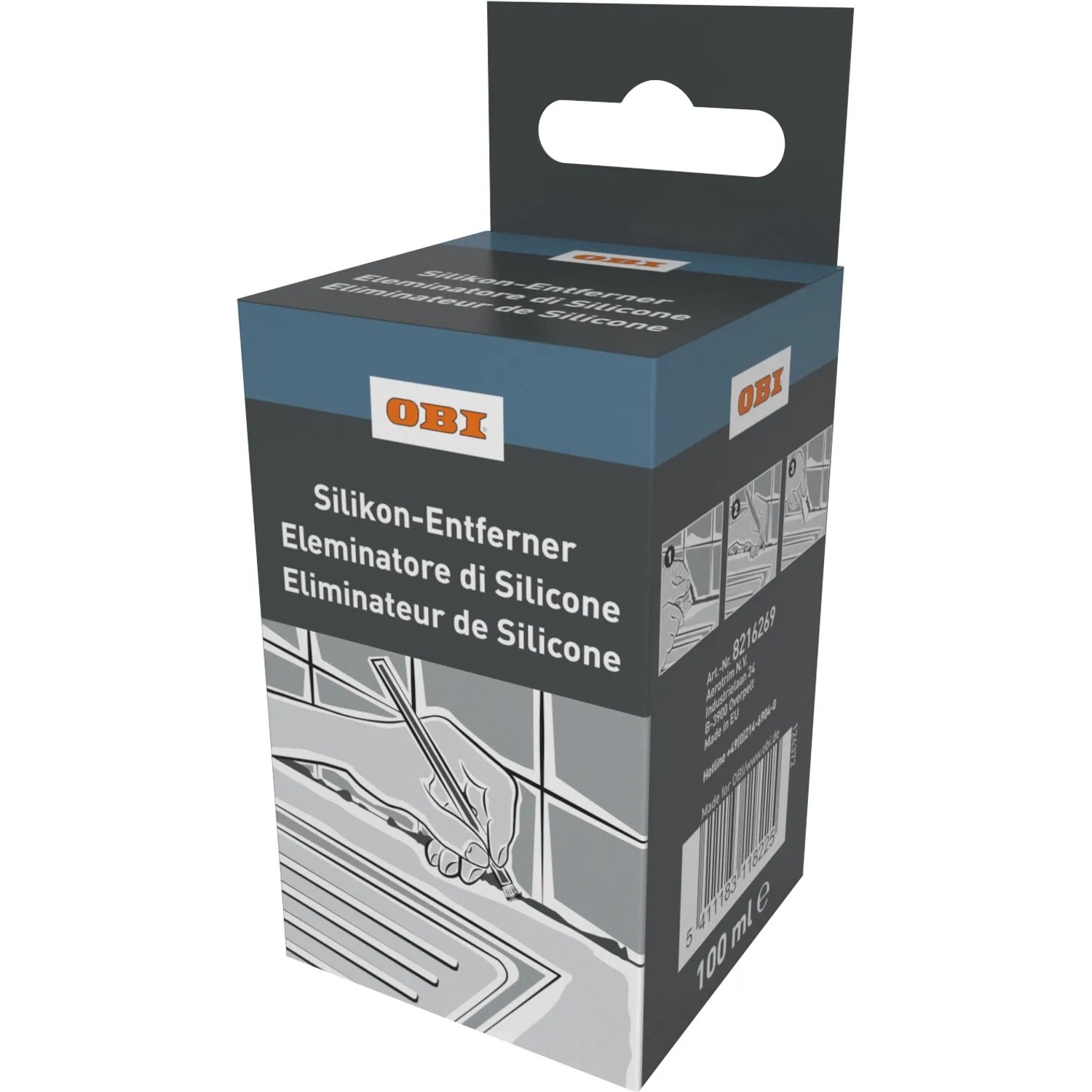 OBI Silikonentferner-Gel 100ml mit Pinsel zur Entfernung von Silikonresten.