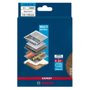 Bosch Vliesschleifpad Expert N880, grob, 2-teilig, 115x140mm, zum Handschleifen.