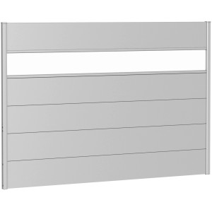 Biohort Wandpaneel Sichtschutz m. Acrylglas 200 cm x 135 cm Silber-Metallic