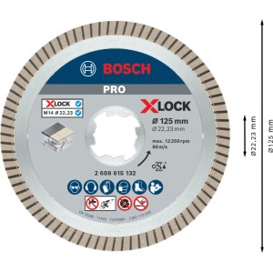 Bosch X-Lock Diamanttrennscheibe Best for Ceramic Extra Clean Turbo Ø 125 mm