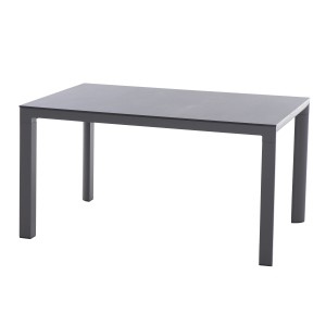Rechteckiger, grauer Siena Garden Gartentisch Silva aus Ferrostone, 90x160 cm.