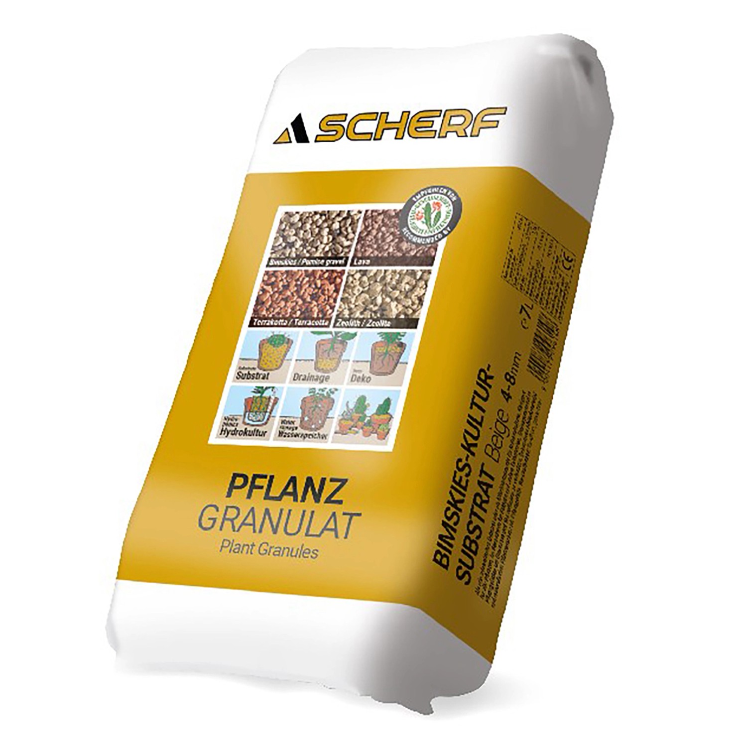 Sack Scherf Bimskies-Kultursubstrat, beige, 4-8 mm, 7 Liter, für Kakteen und Sukkulenten.