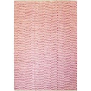Handgefertigter Teppich Melrose 710 Pink (160x230cm) mit Zickzackmuster.