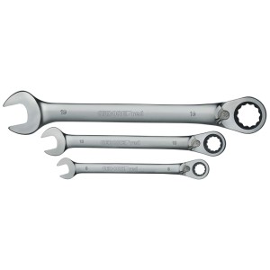 Gedore Ringratschen-Maulschlüssel Set, 5-teilig, Größen 8-19 mm, umschaltbar.