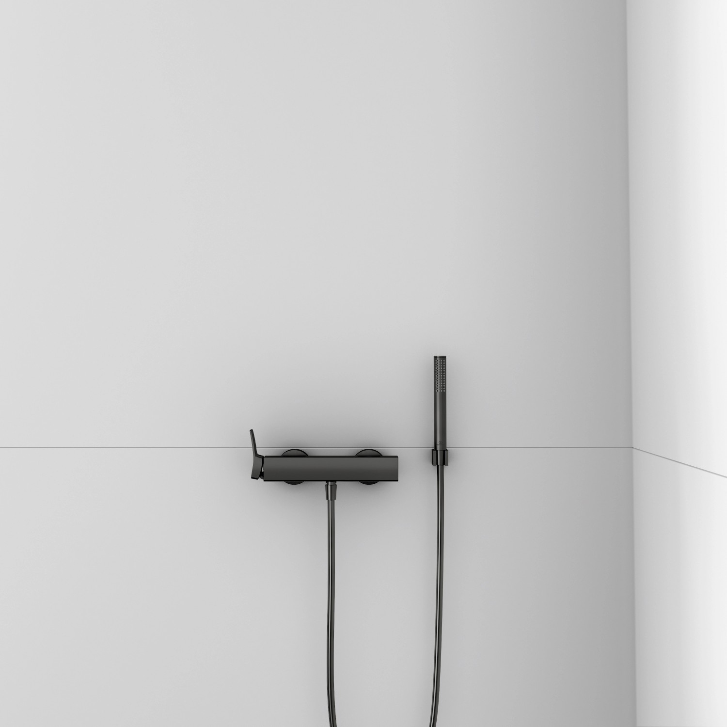 Ideal Standard Brausehalter Idealrain Atelier, eckig, Magnetic Grey, zur Wandmontage im Badezimmer.