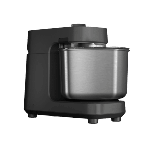 Ooni Spiralmixer Halo Pro in Anthrazit-Grau mit Edelstahl-Schüssel.