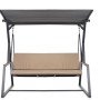 Beiges Kissen-Set für Hollywoodschaukel, 140x60x50x7cm, für 3-Sitzer Gartenschaukel.