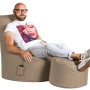 Sitting Point Sessel Swing Khaki mit Fußhocker, ideal zum Entspannen. Bequemer Sitzsack mit praktischer Seitentasche.