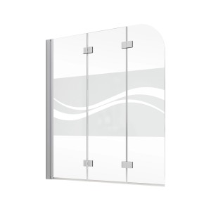 Schulte Badewannenaufsatz, 3-teilig, mit Dekor Liane, 140x125 cm, für Badewanne als Duschkabine.