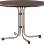 Runder Sieger Klapptisch in Champagner, Ø 100 cm, ideal für Garten und Terrasse.