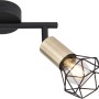 Globo Spots 2er Xara I Altmessing, schwarzer Metallstrahler mit zwei Leuchten und Gitter.