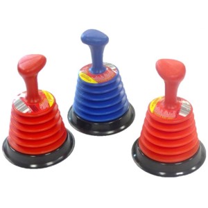 Rothenberger Mini Saugglocke Ropü in Rot und Blau, Pömpel zur Abflussreinigung.