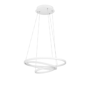 Weiße Eglo LED-Pendelleuchte Lobinero-Z, dimmbar und smart steuerbar, Ø 61 cm.