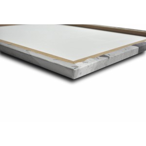 Detailansicht Leinwandbild Maritim Style, 27x27 cm, Rückseite mit Rahmen und Klammern.