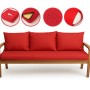 Rotes Setgarden Bankkissen für 3-Sitzer Gartenbank, 160x50 cm + 3 Rückenkissen.