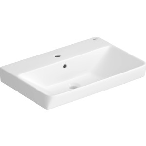 Weißer baliv Wand- & Aufsatzwaschtisch Cleveland, 60,5 cm, mit Hahnloch und Überlauf.