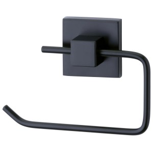 Fackelmann Toilettenpapierhalter New York, schwarz, aus Metall, kubisches Design.