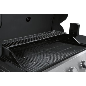 Detailaufnahme: OBI Gasgrill Toronto mit 4 Brennern, Grillrost und Warmhalterost.