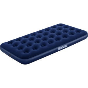 Blaues Bestway Single Luftbett (188x99x22cm) für Camping & Gäste. Komfortable, samtartige Oberfläche.
