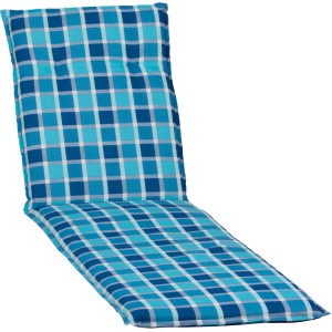 Beo Liegenauflage Bhamo Karo blau-türkis kariert für Gartenliegen.