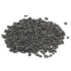 Basaltsplitt Anthrazit, 2-5 mm Körnung, 25 kg Sack. Zierkies für Gartenwege und mehr.
