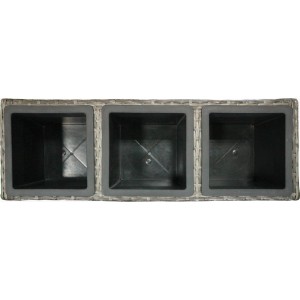 Pflanzkasten Shadow, 82x28x60cm, Polyrattan, Flechtoptik, 3 Pflanzbereiche, für Garten, Terrasse oder Balkon.