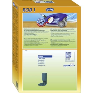 Swirl Staubsaugerbeutel ROB1 MicroPor Plus für iRobot Saugroboter mit Clean Base Station.