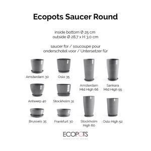 Ecopots Untersetzer Amsterdam Ø 29 cm Grau