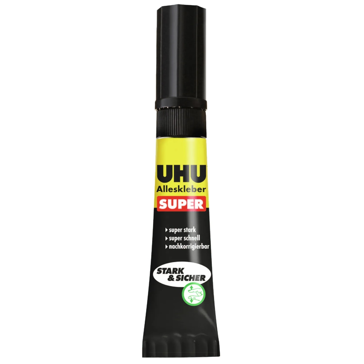Uhu Alleskleber Super Transparent, 7g Tube mit schwarzem Applikator.