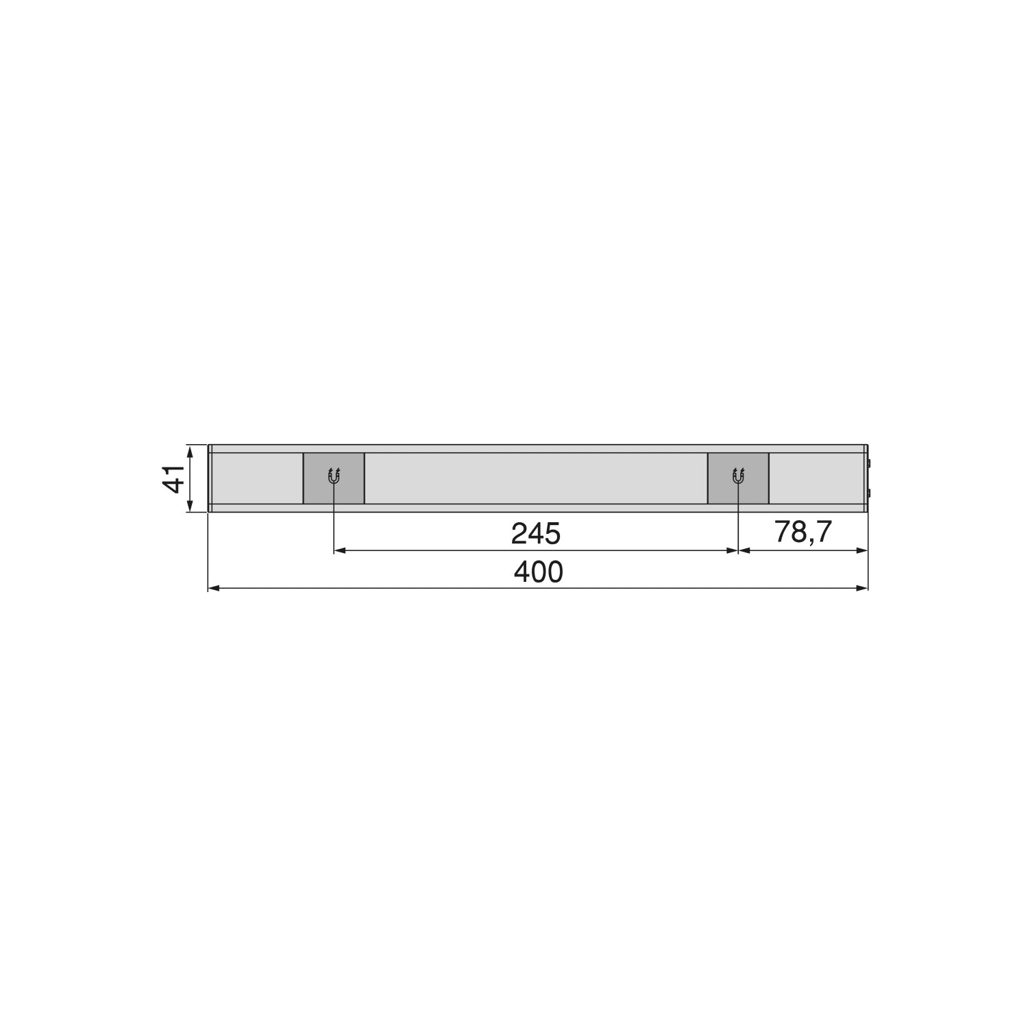 Emuca USB Wiederaufladbare LED Wandleuchte Kaus mit Bewegungssensor L240 mm Kunststoff und Aluminium Matt Eloxiert_6
