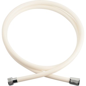 Weißer baliv Brauseschlauch (175 cm) für Handbrausen mit Drehschutz.