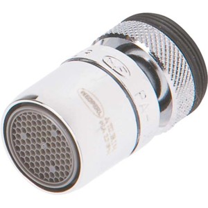 Verchromter Strahlregler Perlator ECO 8 Anti-Kalk M22/M24 für spritzfreien Wasserstrahl.