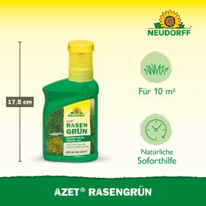 Neudorff Azet Rasengrün, 250ml Flasche für sattgrünen Rasen.