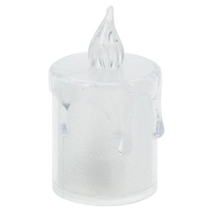 Weißes LED-Kerzen-Set aus Polypropylen, 3-teilig, mit realistischer Flamme und Wachstropfen für Weihnachtsdekoration.