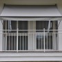 Angerer Klemmmarkise Style Granit, 150x150 cm, hellgraue Markise am Balkon ohne Bohren.