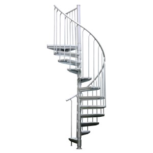 Treba Arizona Außenspindeltreppe, 12 Stufen, Ø 180cm, feuerverzinkt mit Podest.