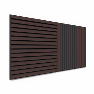 Akustikpaneel Lino Burgundy, 2er Set, MDF mit schwarzem Filz, 60x60cm. Wand- und Deckenpaneel.