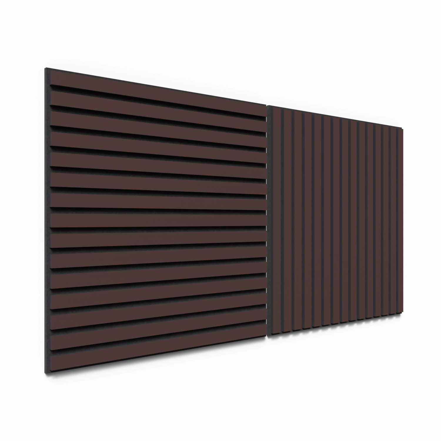 Akustikpaneel Lino Burgundy, 2er Set, MDF mit schwarzem Filz, 60x60cm. Wand- und Deckenpaneel.