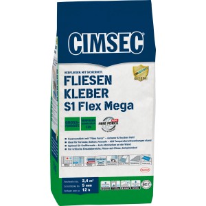 Cimsec Fliesenkleber S1 Flex Mega mit Fibre Force 5 kg